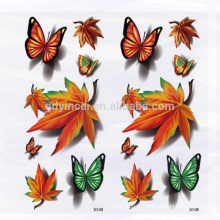 Maple leaves pattern Autumn design Temporary 3D tattoo sticker for covering scars